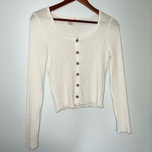 White button up cardigan